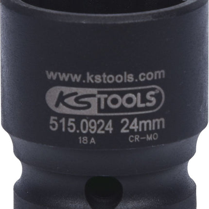 KS TOOLS 1/2" 12-kant-Kraft-Stecknuss, kurz, 24mm ( 515.0924 )