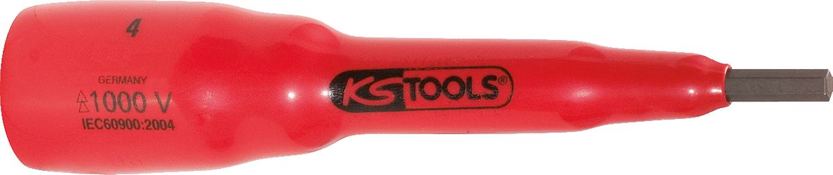 KS TOOLS 1/2" Bit-Stecknuss mit Schutzisolierung für Innensechskant-Schrauben, 12mm,118mm lang ( 117.1166 )