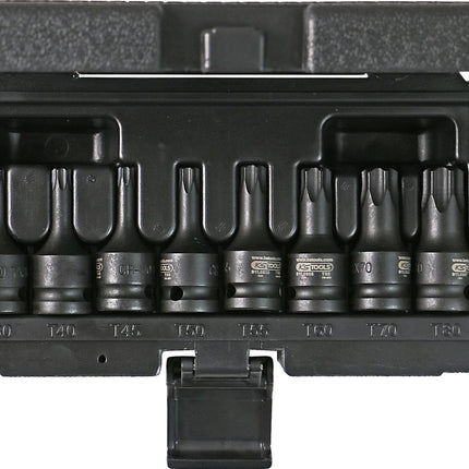 KS TOOLS 1/2" Kraft-Bit-Stecknuss-Satz Torx, 8-tlg, T30-T80, kurz ( 515.1107 ) - Toolbrothers