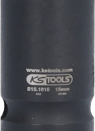 KS TOOLS 1/2" Sechskant-Kraft-Stecknuss, kurz, 15mm ( 515.1015 ) - Toolbrothers