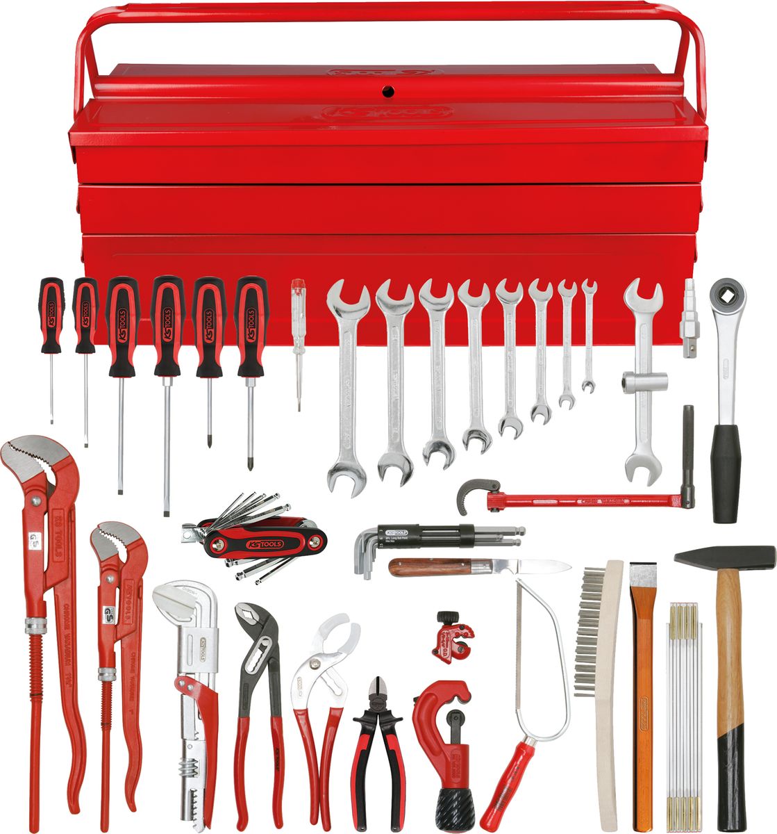 KS TOOLS Sanitär-Basic Werkzeug-Satz, in Metallkiste, 34-tlg ( 116.0186 )