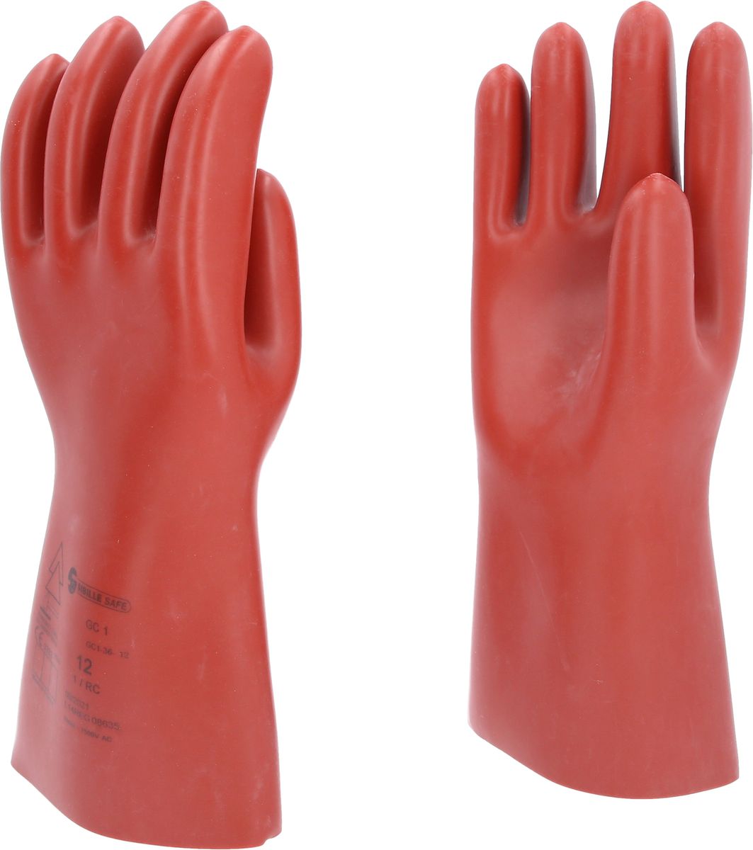 KS TOOLS Elektriker-Schutzhandschuh mit mechanischem Schutz, Größe 12, Klasse 1, rot ( 117.0074 )