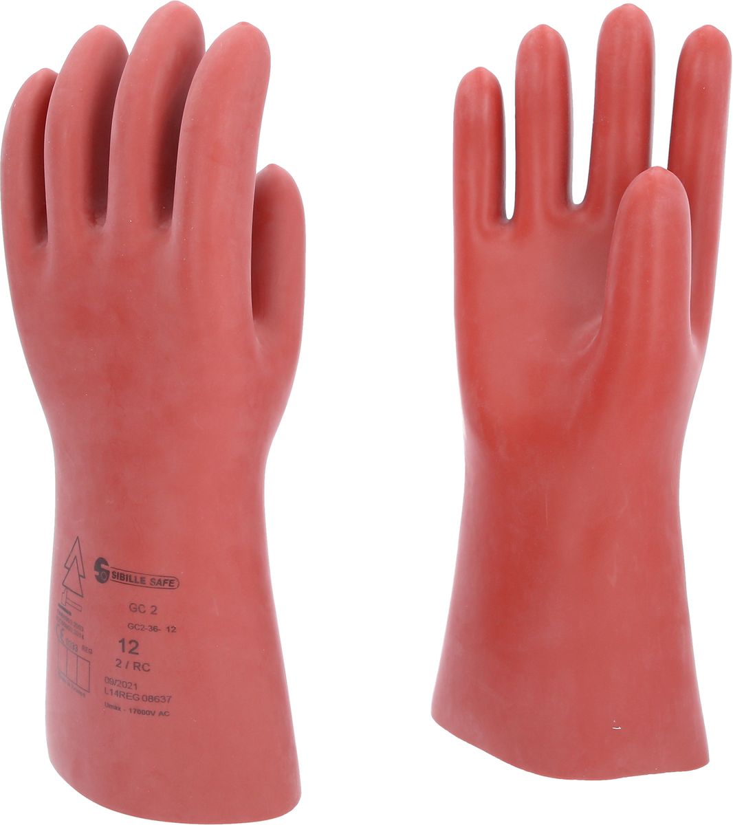 KS TOOLS Elektriker-Schutzhandschuh mit mechanischem Schutz, Größe 12, Klasse 2, rot ( 117.0077 )