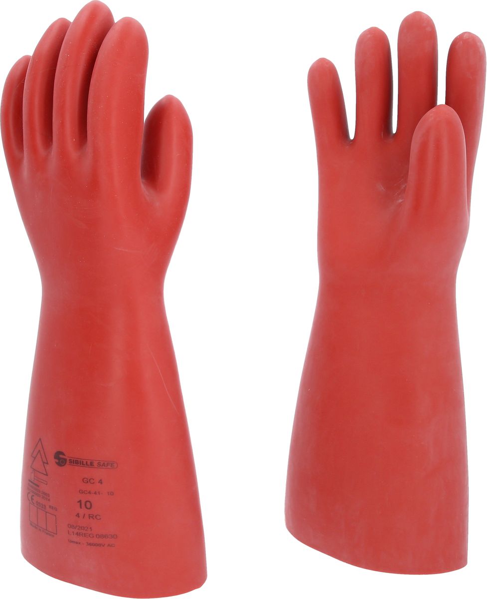 KS TOOLS Elektriker-Schutzhandschuh mit mechanischem Schutz, Größe 10, Klasse 4, rot ( 117.0081 )