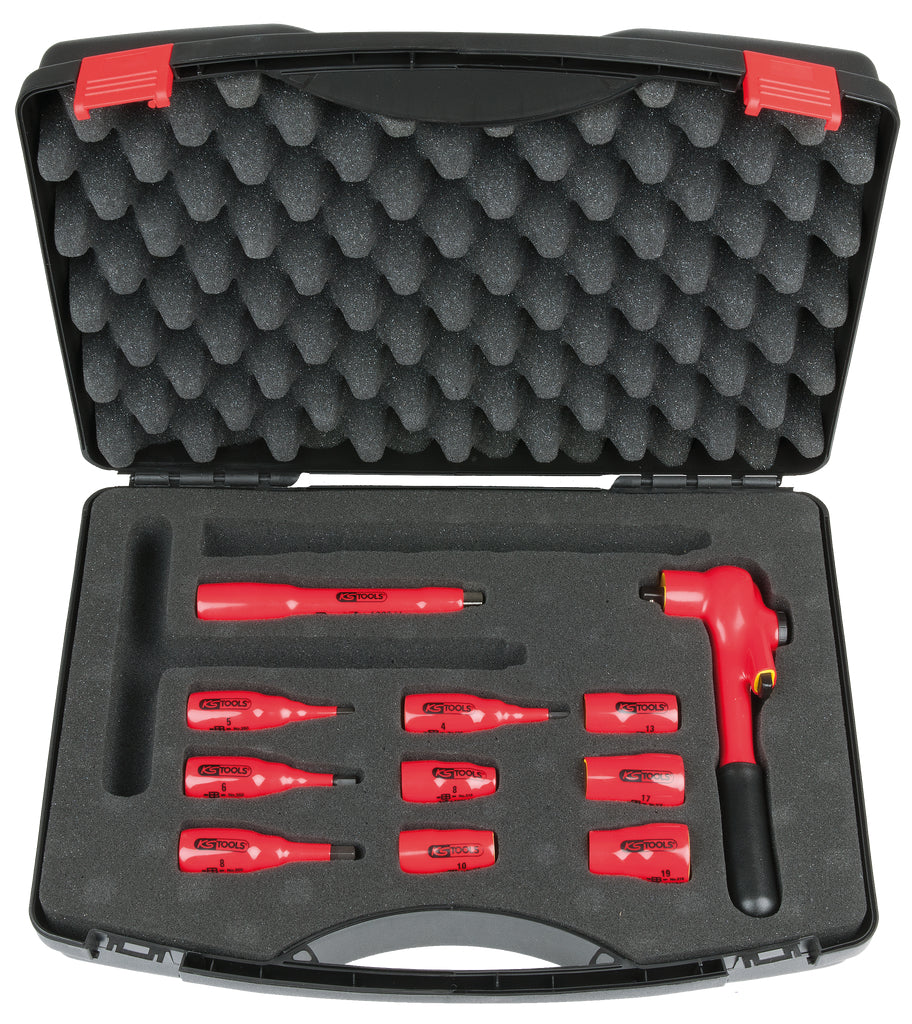 KS TOOLS 3/8" Steckschlüssel-Satz mit isolierten Werkzeugen, 11-tlg ( 117.1887 )