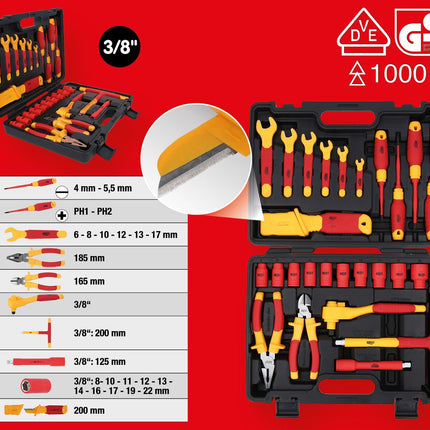 KS TOOLS Isolierter Werkzeug-Satz für Hybrid- und Elektrofahrzeuge, 26-tlg ( 117.1895 ) - Toolbrothers