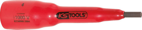 KS TOOLS 3/8" Bit-Stecknuss mit Schutzisolierung für Innensechskant-Schrauben, 4mm, 82mm lang ( 117.3861 ) - Toolbrothers