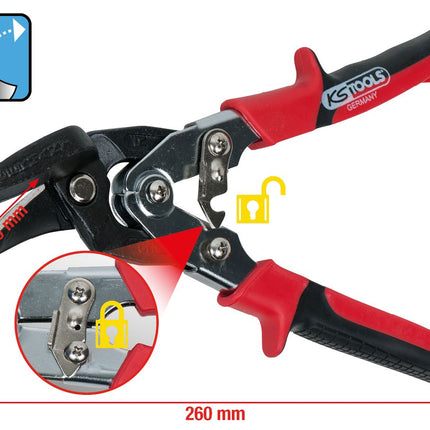 KS TOOLS Figuren-Durchlaufschere, rechtsschneidend ( 118.0045 ) - Toolbrothers