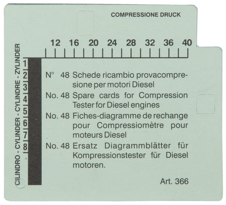 KS TOOLS Kompressions-Druckprüfgerät-Diagrammkarten-Satz für Dieselmotoren (VPE=48) ( 150.1657 ) - Toolbrothers