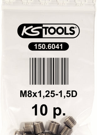 KS TOOLS Gewindeeinsatz M8x1,25, 10,8mm, 10er Pack ( 150.6041 ) - Toolbrothers