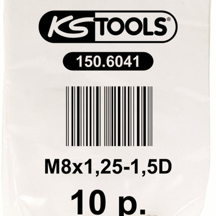 KS TOOLS Gewindeeinsatz M8x1,25, 10,8mm, 10er Pack ( 150.6041 ) - Toolbrothers