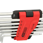 KS TOOLS Kugelkopf-Torx-Winkelstiftschlüssel-Satz, lang, 10-tlg ( 151.5180 ) - Toolbrothers