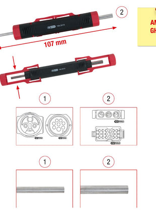 KS TOOLS Kabel-Entriegelungswerkzeug für Rundstecker und Rundsteckhülsen 1,5 / 3,5mm ( 154.0013 ) - Toolbrothers