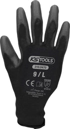 KS TOOLS Mikro-Feinstrickhandschuhe-schwarz, 9, 12 Paar ( 310.0470 ) - Toolbrothers