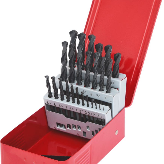 KS TOOLS HSS-R Spiralbohrer-Satz, Stahlblechkassette, 25-tlg, 1-13mm ( 330.1613 ) - Toolbrothers