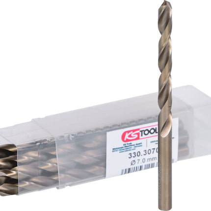 KS TOOLS HSS-G Co 5 Spiralbohrer, 7mm, 10er Pack ( 330.3070 ) - Toolbrothers