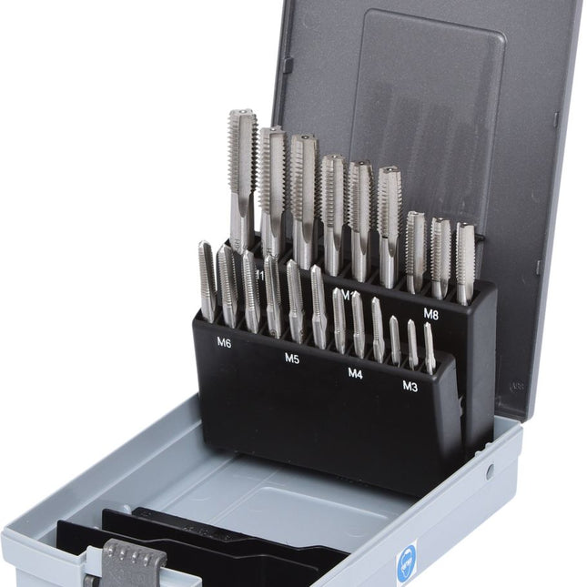 KS TOOLS HSS Handgewindebohrer-Satz M, Kunststoffkassette 21-tlgM3-M12 ( 336.0641 ) - Toolbrothers