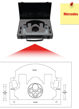 KS TOOLS Juego de herramientas de sincronización del motor para Mercedes, 8 piezas (400.0385)