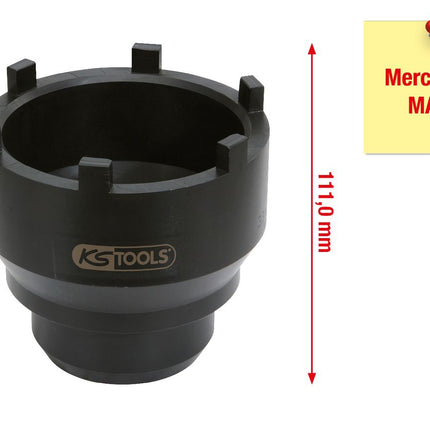 KS TOOLS 3/4" Nutmuttern-Schlüssel mit 6 Zapfen für Mercedes und MAN, 95-115mm ( 450.0168 ) - Toolbrothers