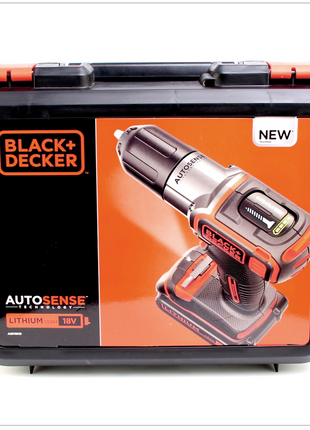 Black & Decker ASD 18 KB 18 V Autosense Akku Bohrschrauber mit 2 x 1,5 Ah Akku, Lader im Koffer - Toolbrothers