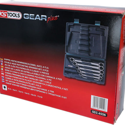 KS TOOLS GEARplus Doppel-Ratschenringschlüssel-Satz, 6-tlg Koffer ( 503.4556 ) - Toolbrothers