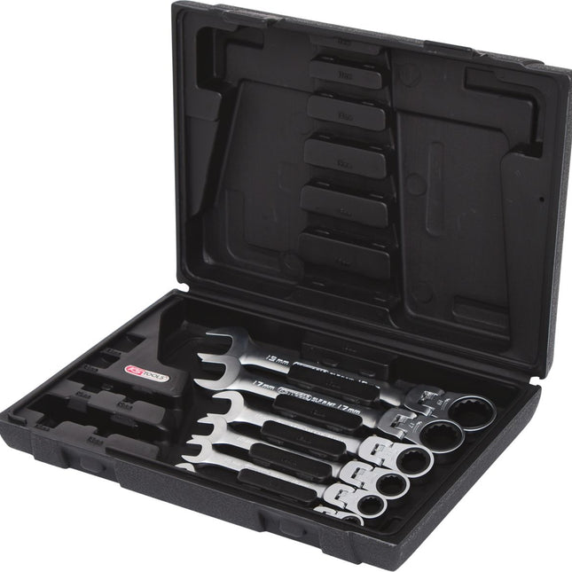 KS TOOLS GEARplus Gelenk-Ratschenringmaulschlüssel-Satz, 6-tlgfeststellbar ( 503.4859 ) - Toolbrothers