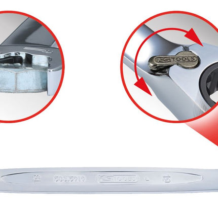 KS TOOLS DUO GEARplus Ringmaulschlüssel,Maul-Ratschenfunktion 22mm, umschaltbar ( 503.5922 ) - Toolbrothers
