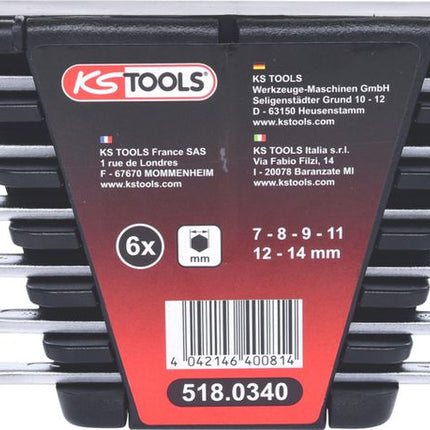 KS TOOLS Bremssystem-Entlüfterschlüssel-Satz, 6-tlg ( 518.0340 ) - Toolbrothers