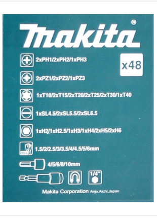 Makita B-28620 Bit und Bohrer Set - 48 teilig mit HSS-G Bohrern in Kunststoffbox - Toolbrothers