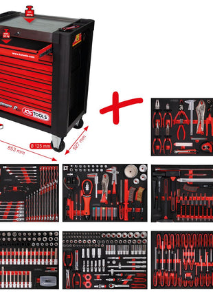 KS TOOLS Performanceplus Werkstattwagen-Satz P10 mit 397 Werkzeugen für 7 Schubladen ( 810.7397 ) - Toolbrothers