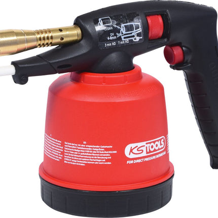 KS TOOLS Universal-Kartuschenlötgerät mit Piezo-Zündung, rot ( 903.5902 ) - Toolbrothers
