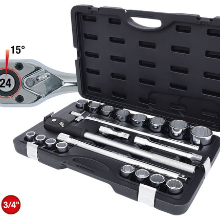 KS TOOLS 3/4" Steckschlüssel-Satz, 21-tlg ( 911.0722 ) - Toolbrothers