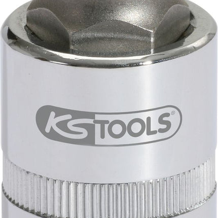KS TOOLS 1/2" Bit-Stecknuss XZN mit Stirnlochbohrung, M16, 55 mm ( 911.1348 ) - Toolbrothers