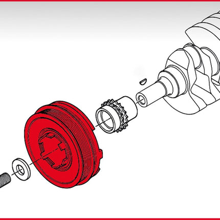 KS TOOLS Schwingungsdämpfer-Halteschlüssel-Satz für BMW, 5-tlg ( 911.1720 ) - Toolbrothers