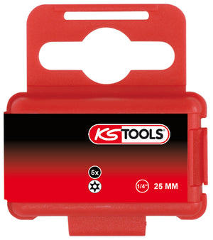 KS TOOLS 1/4" Bit Torx, Bohrung, 25mm, TB15, 5er Pack ( 911.2286 )