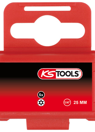 KS TOOLS 1/4" Bit Torx, Bohrung, 25mm, TB27, 5er Pack ( 911.2295 ) - Toolbrothers