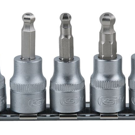 KS TOOLS 3/8" Bit-Stecknuss-Satz Innensechskant mit Kugelkopf, 7-tlg ( 911.3922 ) - Toolbrothers