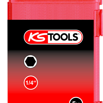 KS TOOLS 1/4" Bit Innensechskant, 75mm, 6mm, 5er Pack ( 911.7763 ) - Toolbrothers