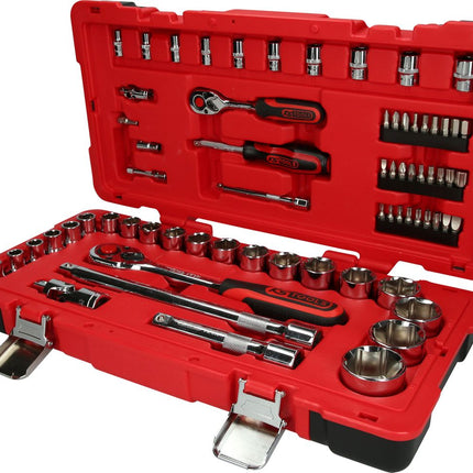 KS TOOLS 1/4"+1/2" CHROMEplus Steckschlüssel-Satz, 68-tlg ( 958.0668 ) - Toolbrothers