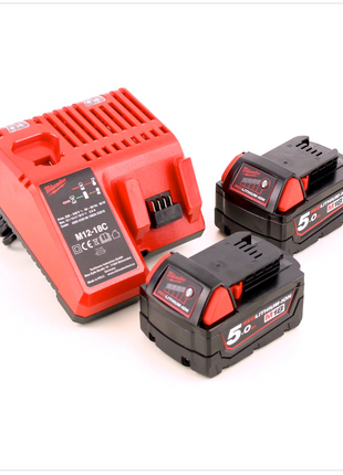 Milwaukee M18 PP2B-502C Akku Schlagbohrschrauber + Schlagschrauber Set 18 V inkl. 2x 5Ah Akku, Ladegerät, Koffer - Toolbrothers