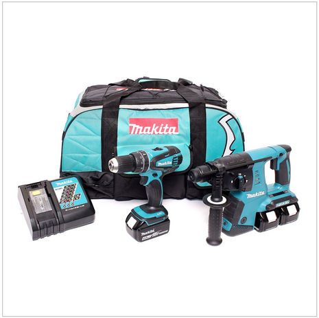 Makita DLX 2069 M 18 V - Set: DHP 456 + DHR 263 + 3 x 4,0 Ah Akku + Ladegerät in Werkzeugtasche - Toolbrothers