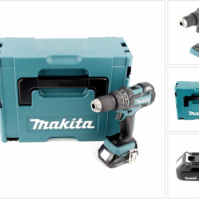 Makita DHP 480 Y1J 18 V Akku Schlagbohrschrauber im Makpac inkl. BL 1815 N 1,5 Ah Akku - Toolbrothers
