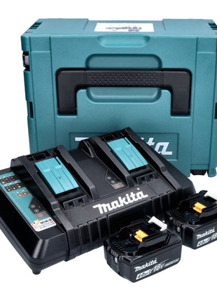 Makita Power Source Kit 18 V mit 2x BL 1840 B Akku 4,0 Ah ( 2x 197265-4 ) + DC 18 RD Doppelladegerät ( 196933-6 ) + Makpac - Toolbrothers