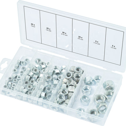 KS TOOLS Sortiment Muttern, selbstsichernd, UNF, 100-tlg ( 970.0490 ) - Toolbrothers