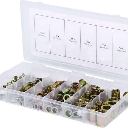 KS TOOLS Sortiment Gewindenieten, Stahl, M3x9mm-M10x21mm, 150-tlg ( 970.0610 ) - Toolbrothers