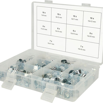 KS TOOLS Sortiment Mini-Schlauchklemmen,Ø 7-18mm, 78-tlg ( 970.0770 ) - Toolbrothers