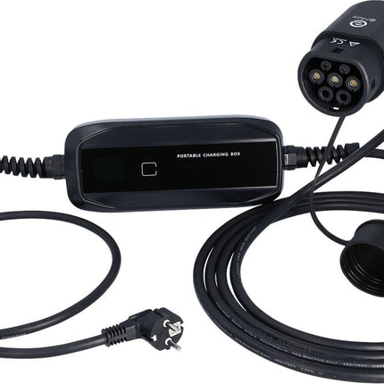 KS TOOLS efuturo mobile Ladestation mit Typ 2 Ladekabel, 1 Phase, bis zu 3,7 kW, bis zu 16 A, 230 V, Mode 2, LCD Display, Schuko-Stecker ( 117.7610 ) - Toolbrothers