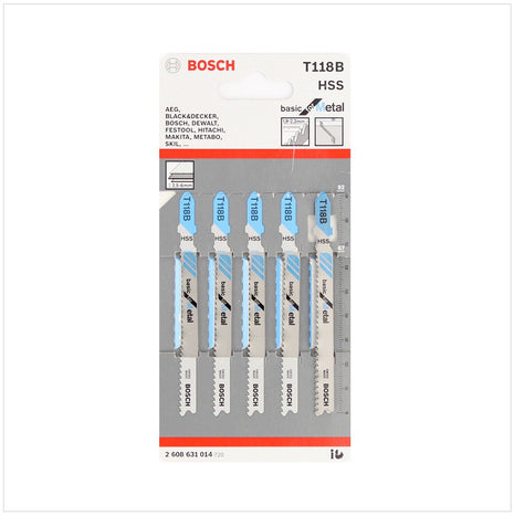 Bosch T 118 B Stichsägeblätter Basic for Metal 5 Stk. 92 mm ( 2608631014 ) - Toolbrothers