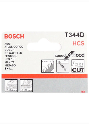 Bosch T 344 D Stichsägeblätter Speed for Wood 5 Stk. 152 mm ( 2608633A34 ) - Toolbrothers