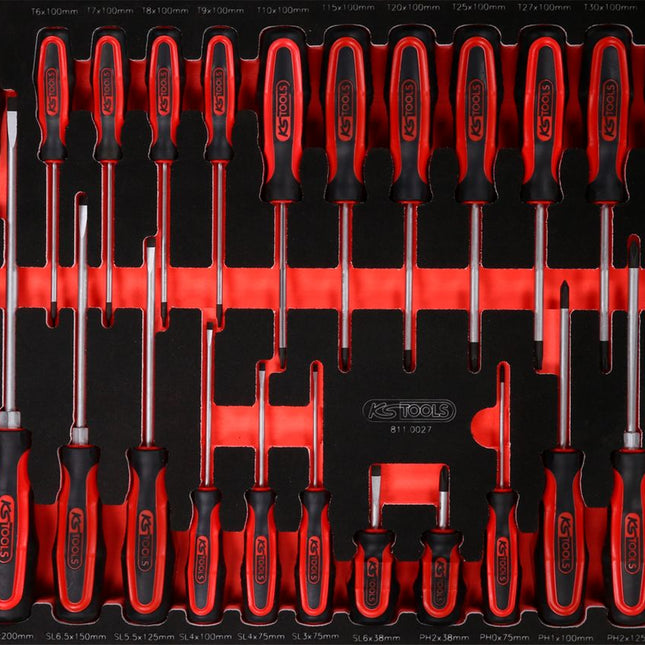 KS TOOLS Schraubendreher-Satz in Schaumstoffeinlage, 27-tlg ( 811.0027 ) - Toolbrothers